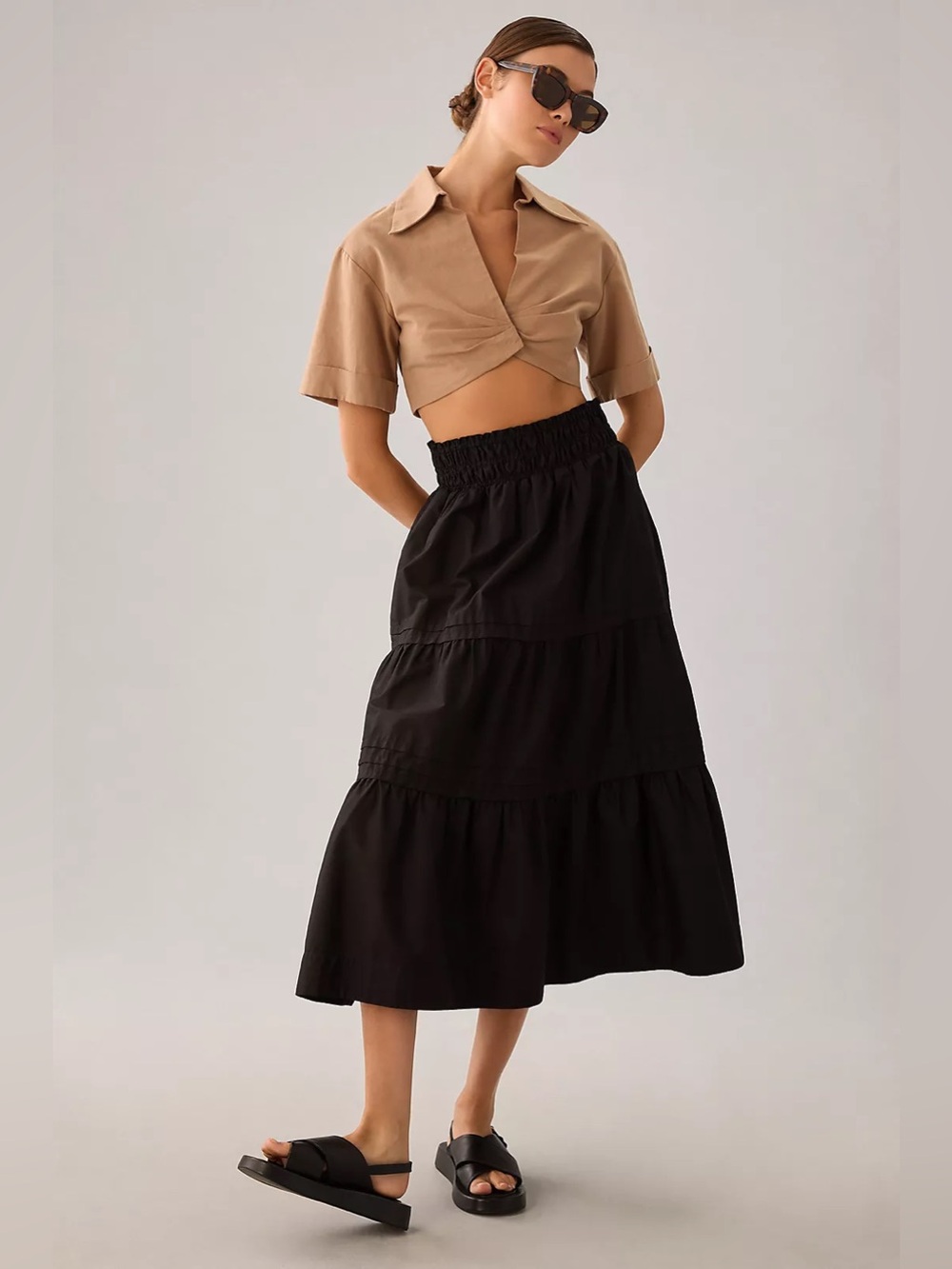 NWT Anthropologie Somerset Maxi Skirt Black